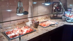 Hot food section during Harrah's Diamond lounge buffet 4pm-6pm